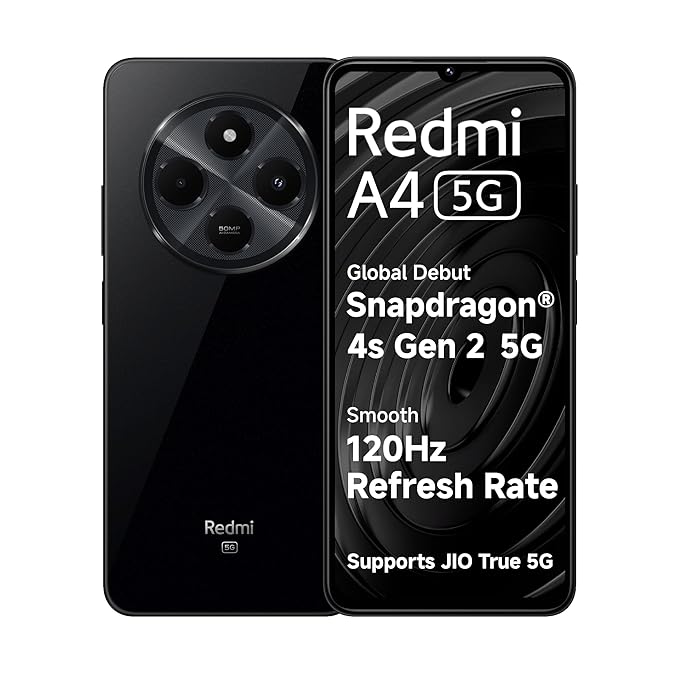 Redmi A4 5G (Starry Black, 4GB RAM, 64GB Storage) | Global Debut...
