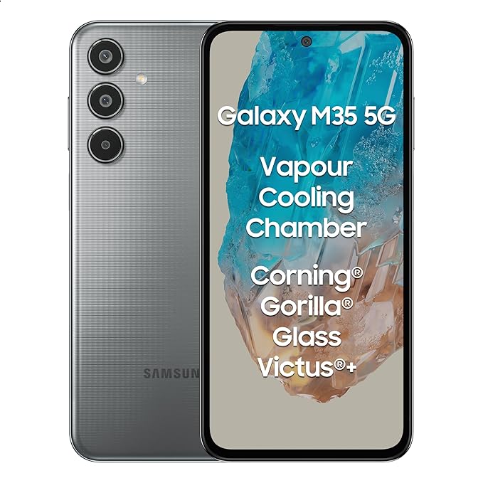 Samsung Galaxy M35 5G (Thunder Grey,8GB RAM,128GB Storage)| Corning Gorilla Glass Victus+|...